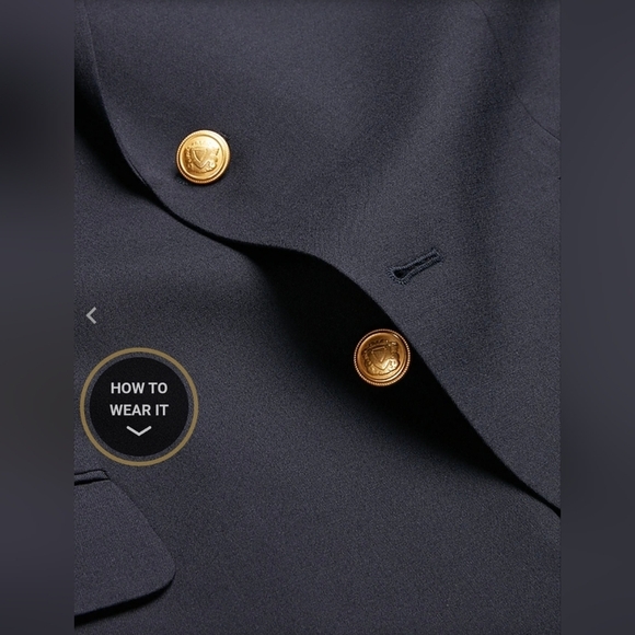 Jos A Bank Blazer Mens 40L Wool Navy Blue Suit Jacket Sport Coat‎ - Picture 4 of 16